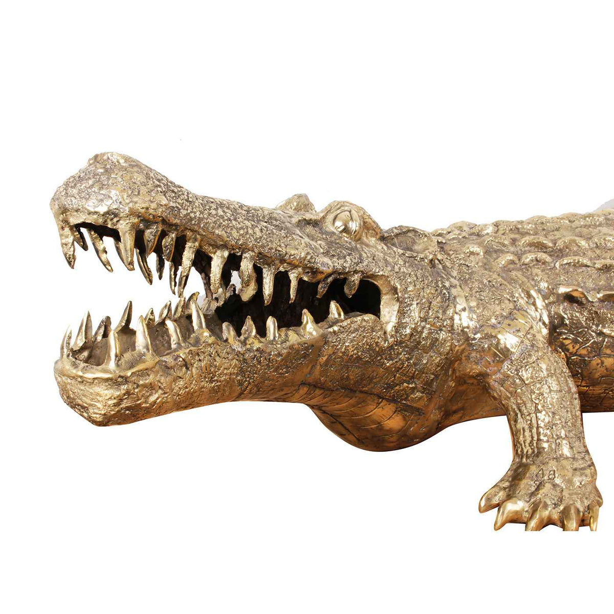 Sárgaréz krokodil szobor XXL
