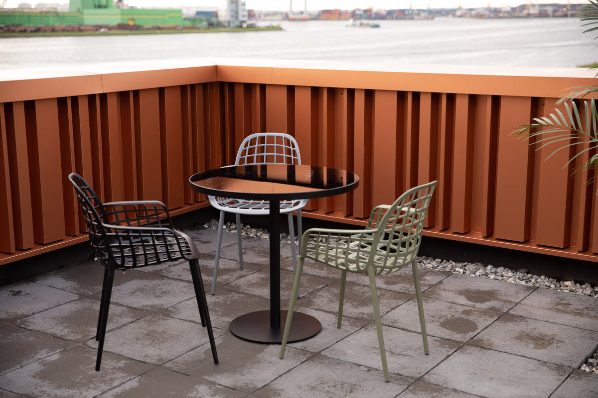 Albert üveg bisztró asztal
