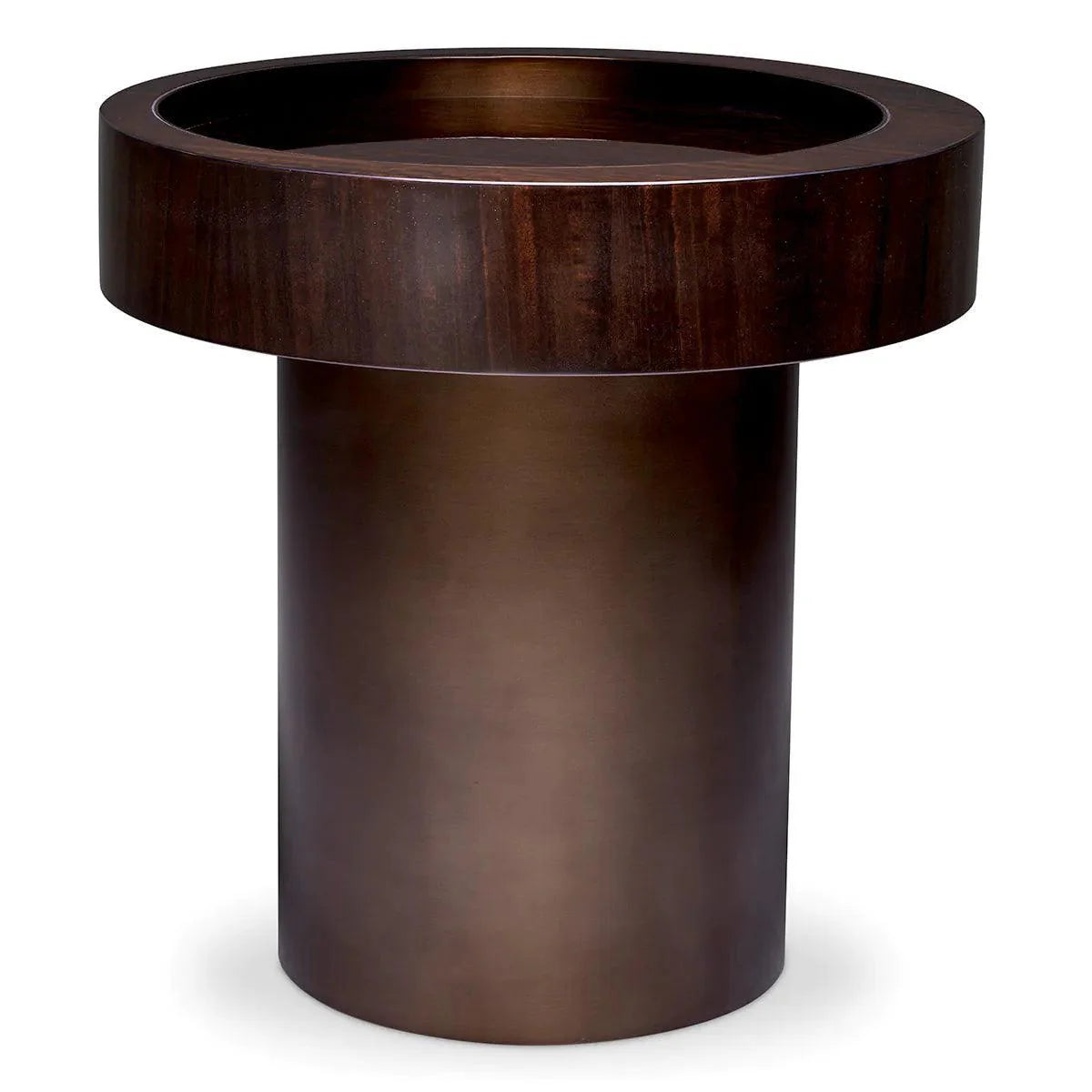 Otus fa lerakóasztal bronz lábbal Ø50