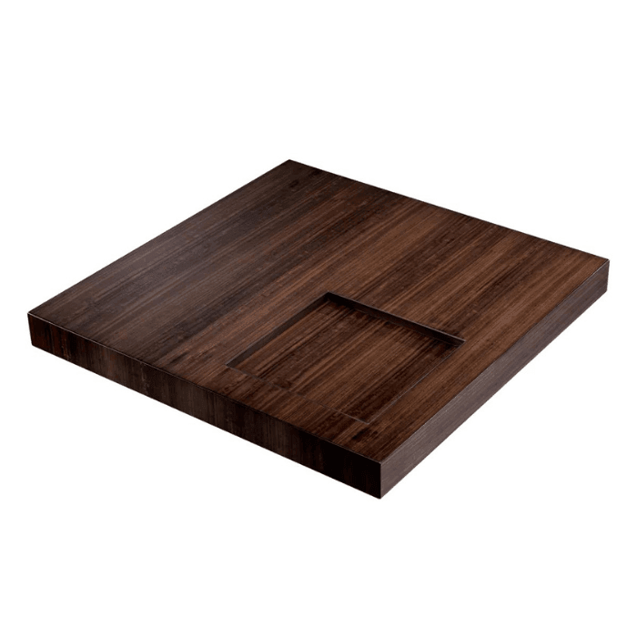 Otus fa dohányzóasztal bronz lábbal 110x110