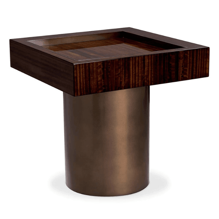 Otus fa lerakóasztal bronz lábbal 50x50