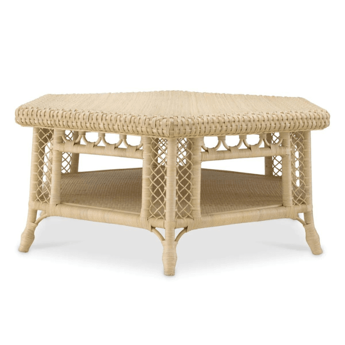 Saba rattan dohányzóasztal 120x105