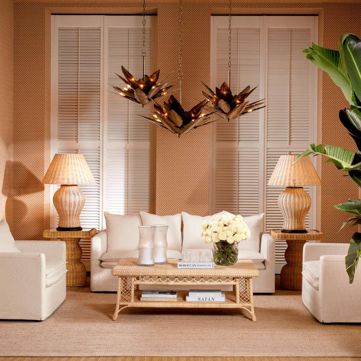 Saba rattan dohányzóasztal 140x79