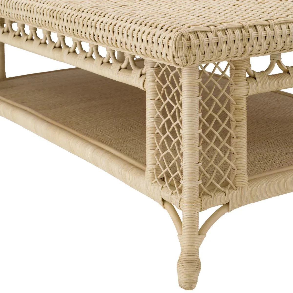 Saba rattan dohányzóasztal 140x79