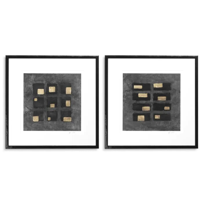 Washed Black Squares dizájn falikép szett