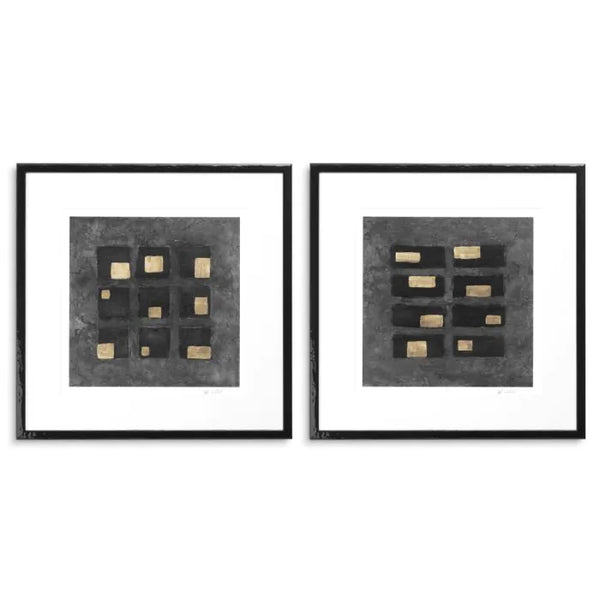 Washed Black Squares dizájn falikép szett