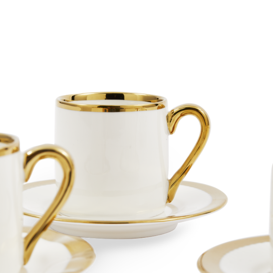Golden Finds porcelán eszpresszó csésze szett