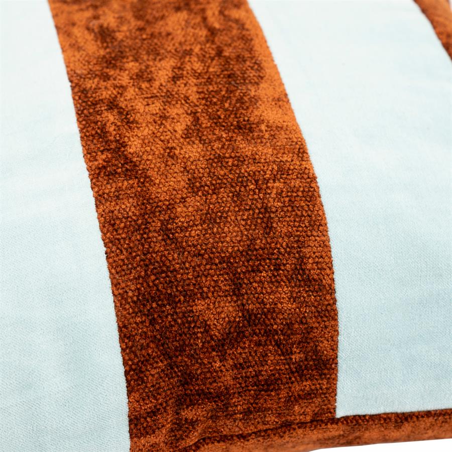 Stripey 45x45 cm - light blue / caramel