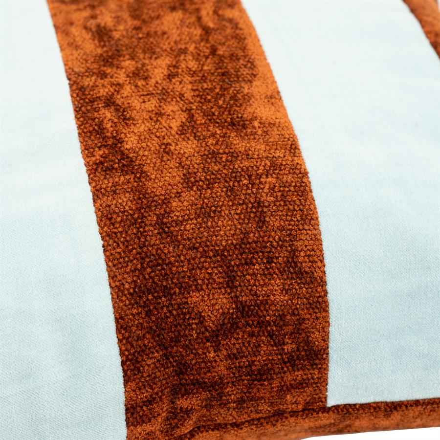 Stripey 45x45 cm - light blue / caramel