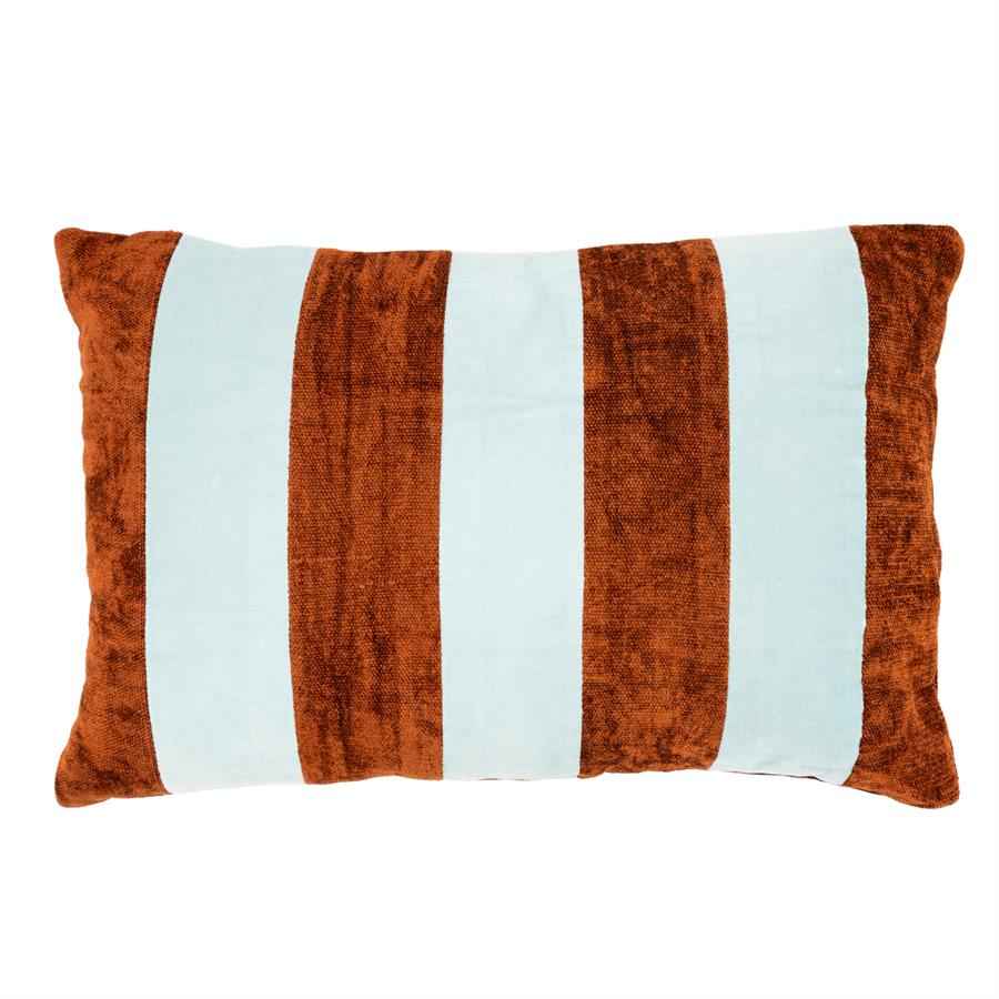 Stripey 40x60 cm - light blue / caramel
