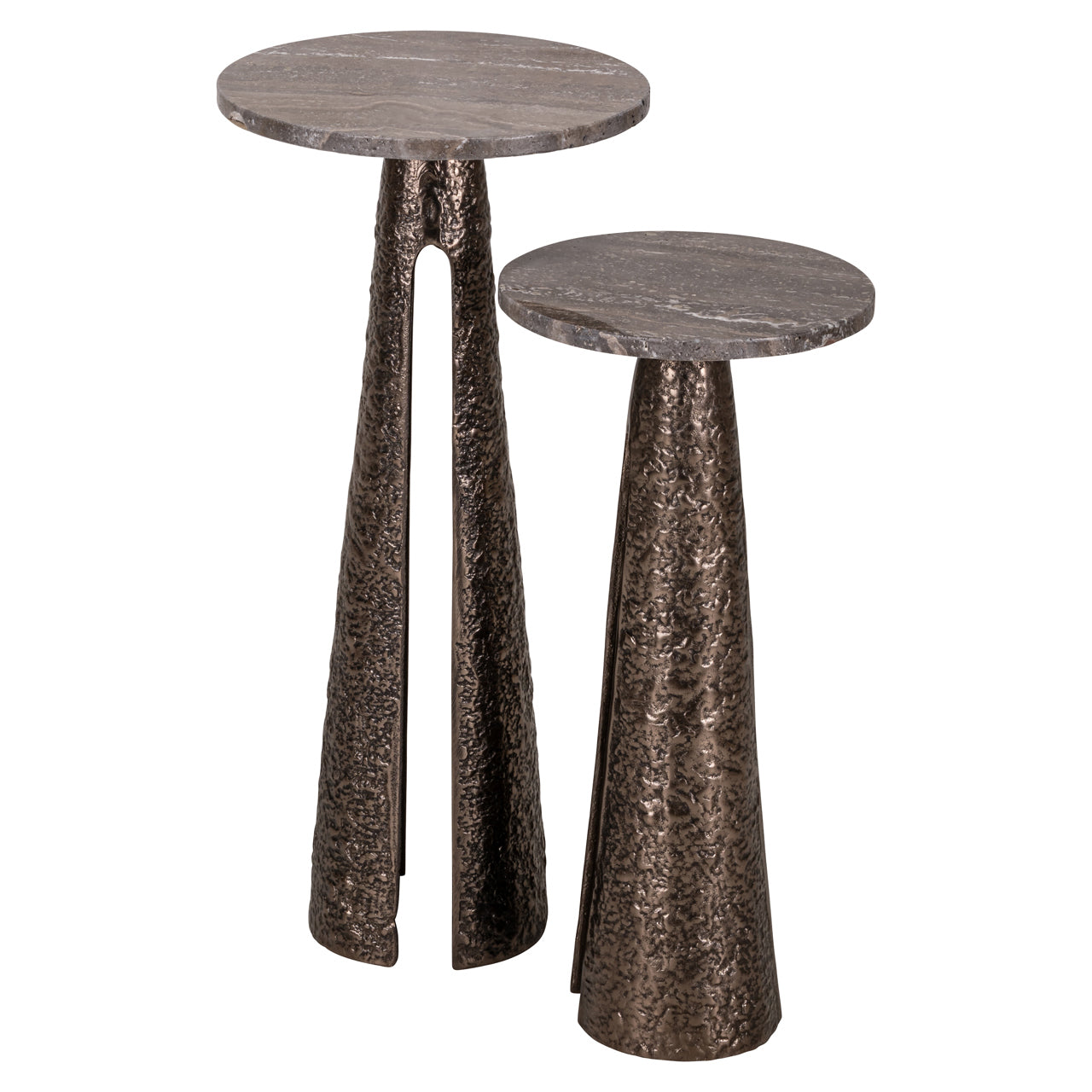 Eldora lerakóasztal – Bronz felület, 30 cm átmérő