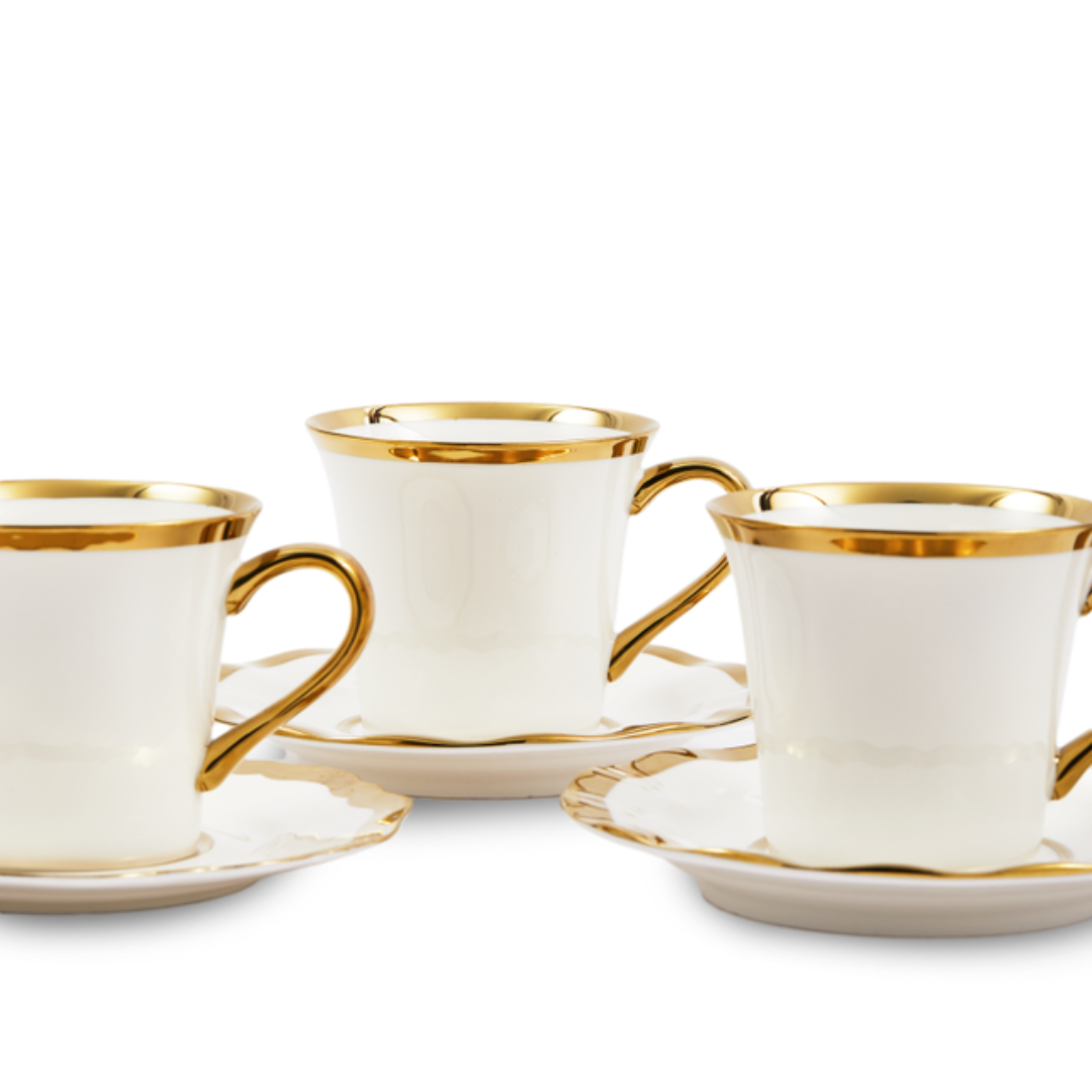 Golden Finds porcelán kávés csésze szett