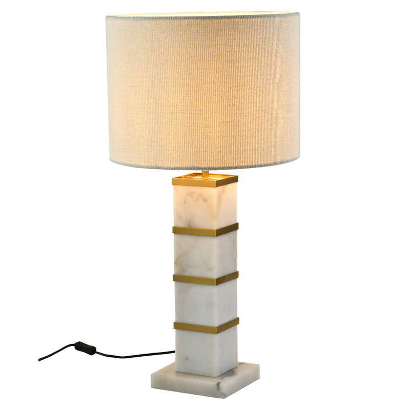 celinae asztali lampa marvany talppal es textil lampaburaval