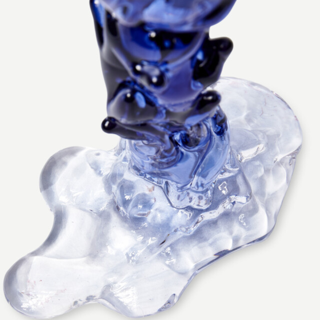 Drip üveg gyertyatartó 14cm