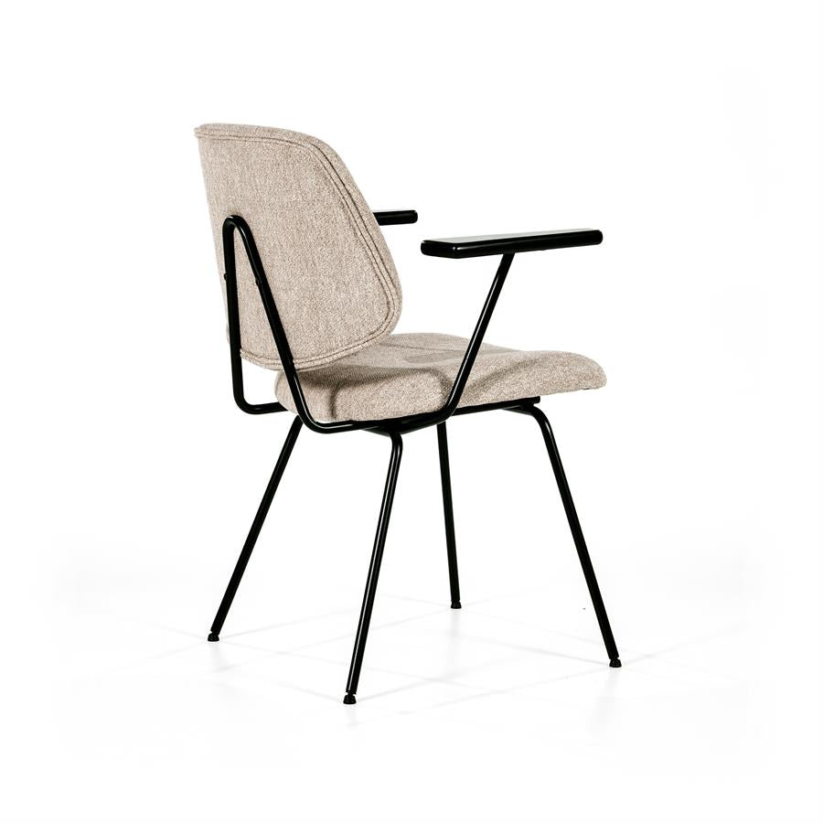 Chair Lynn with armrest - beige fletcher