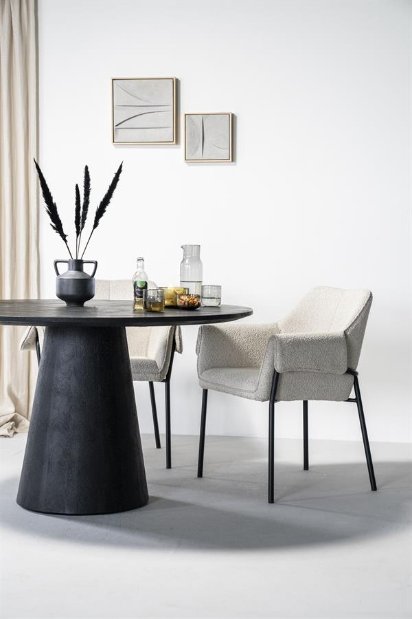 Dining table Aron round 130x76 - black