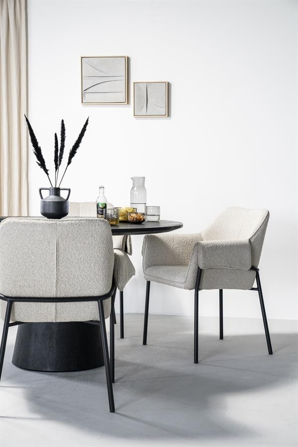 Dining table Aron round 130x76 - black