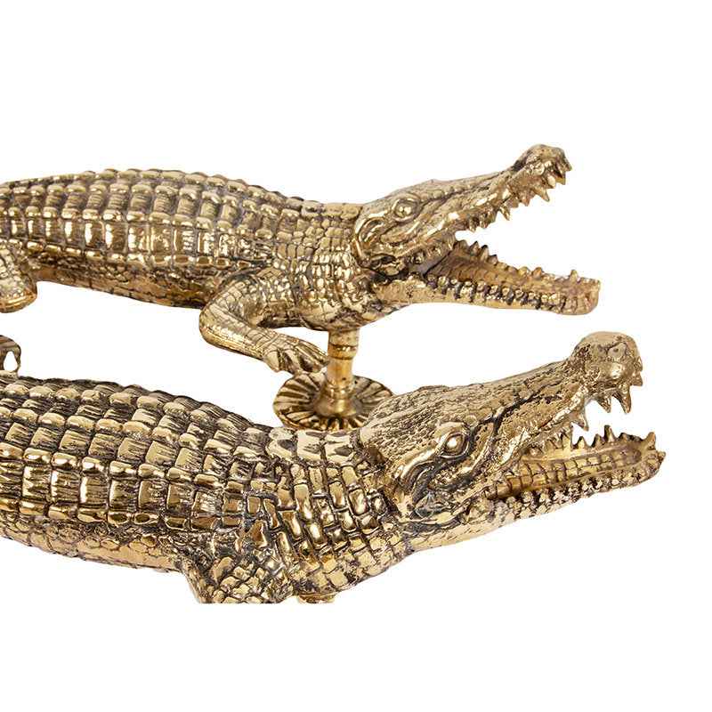 Sárgaréz krokodil ajtófogantyú szett (2 db)
