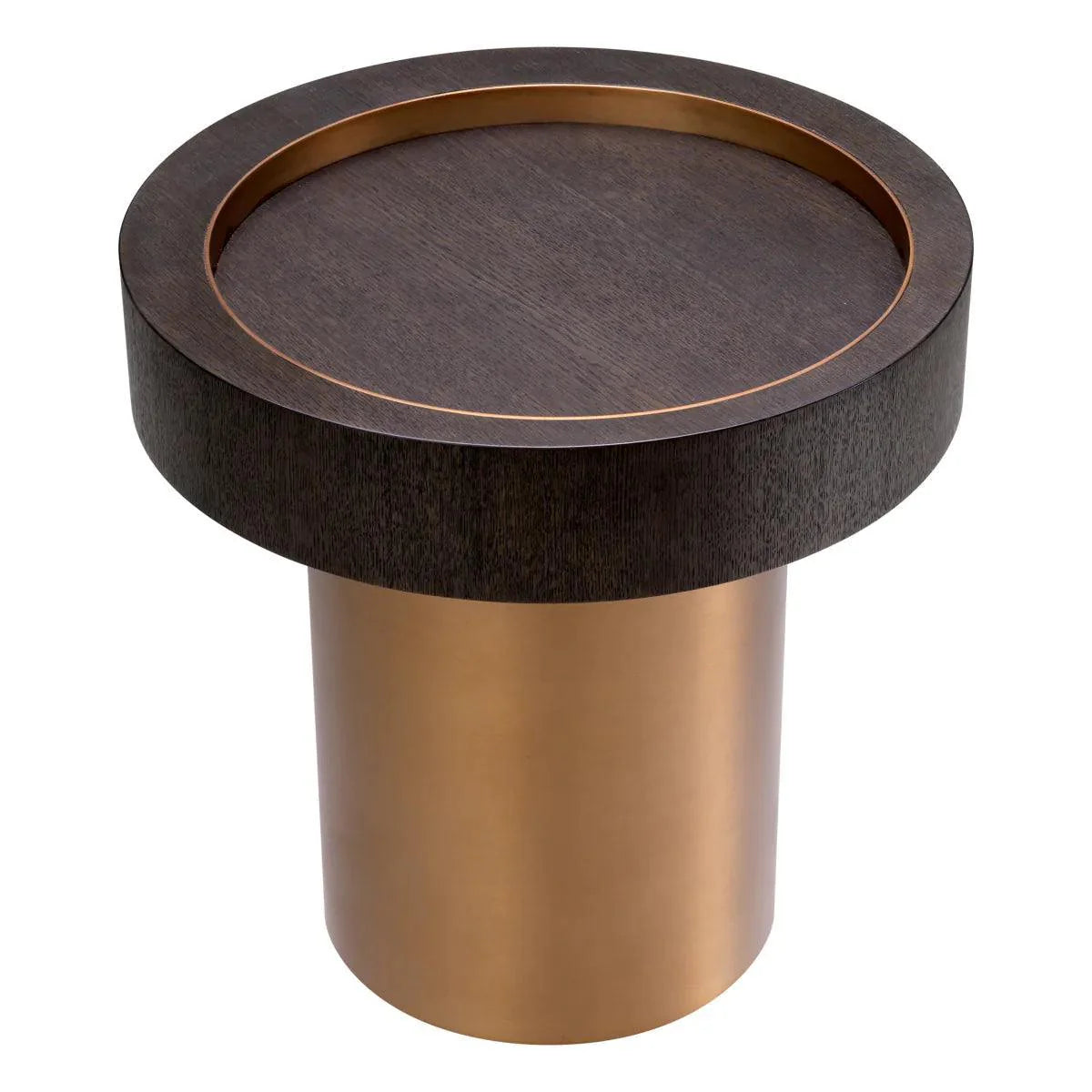 Otus fa lerakóasztal sárgaréz lábbal Ø50