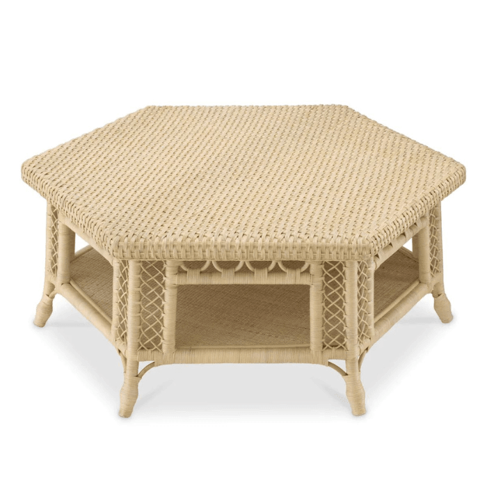 Saba rattan dohányzóasztal 120x105