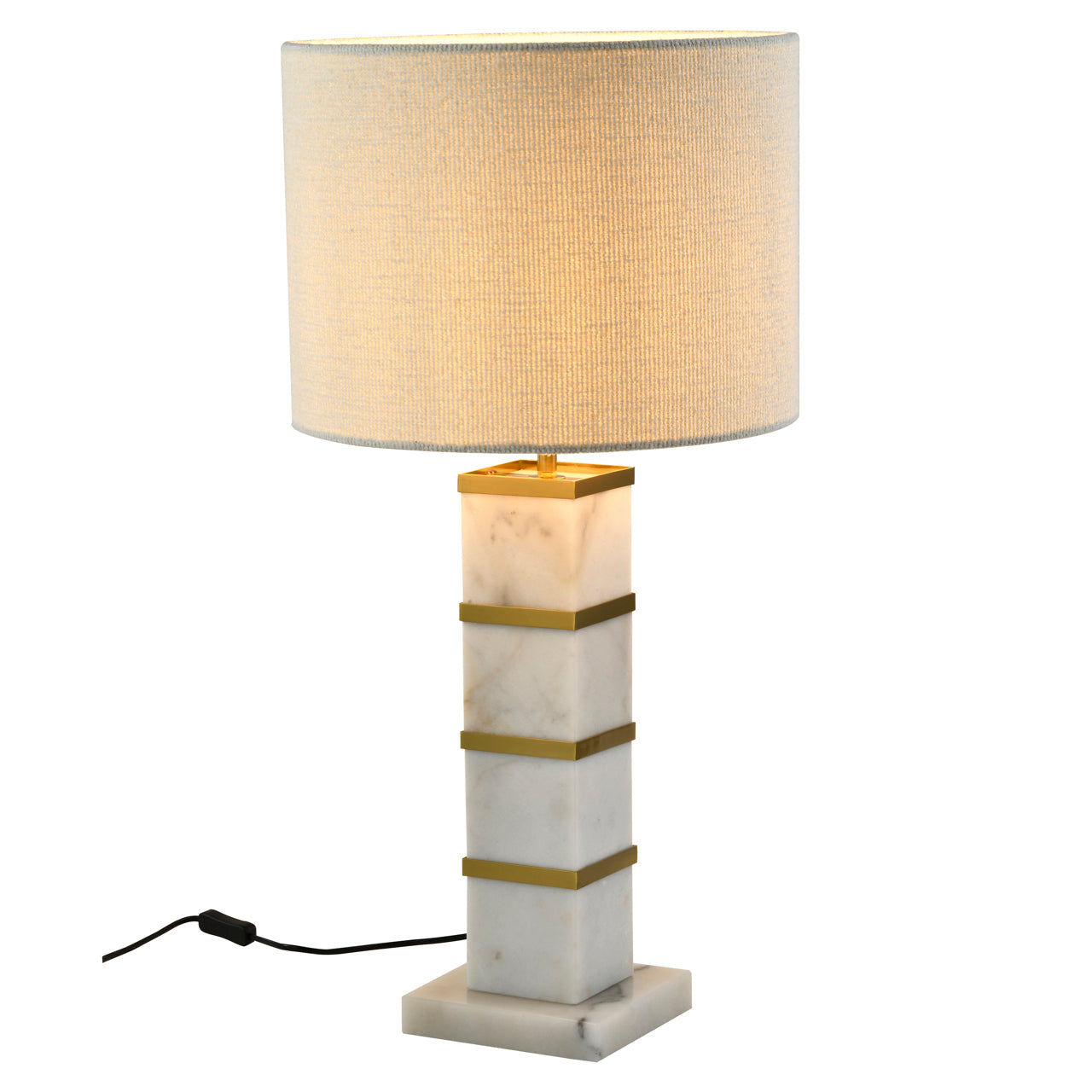 celinae asztali lampa marvany talppal es textil lampaburaval