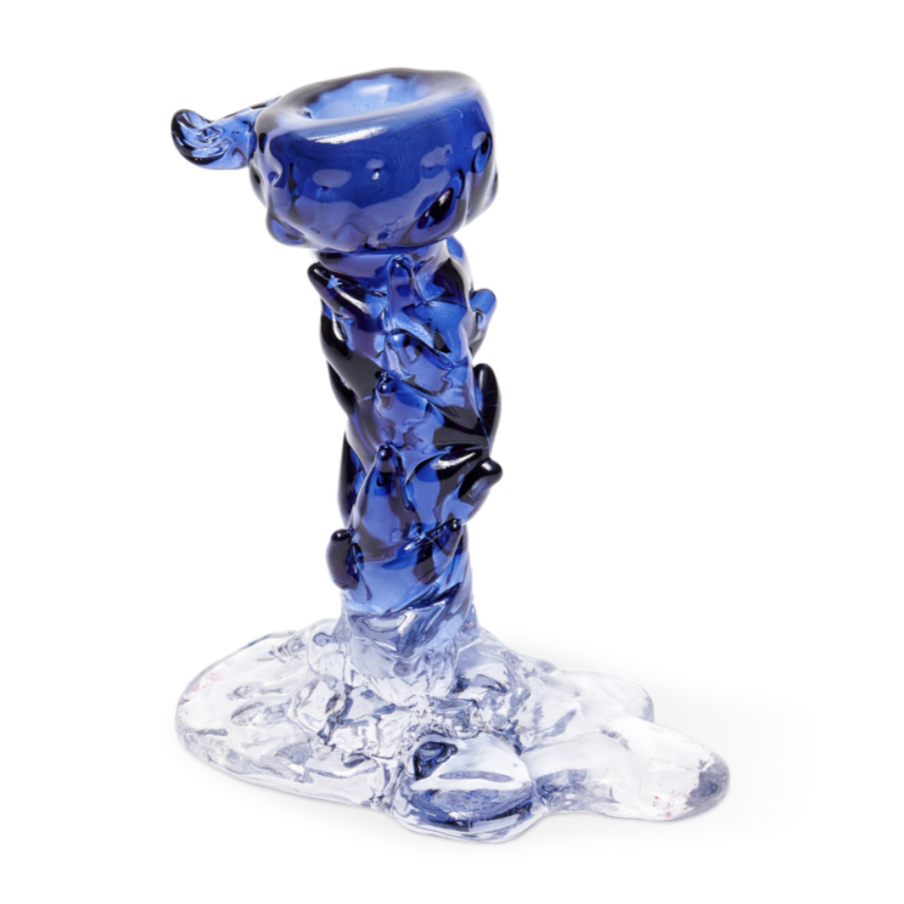 Drip üveg gyertyatartó 14cm