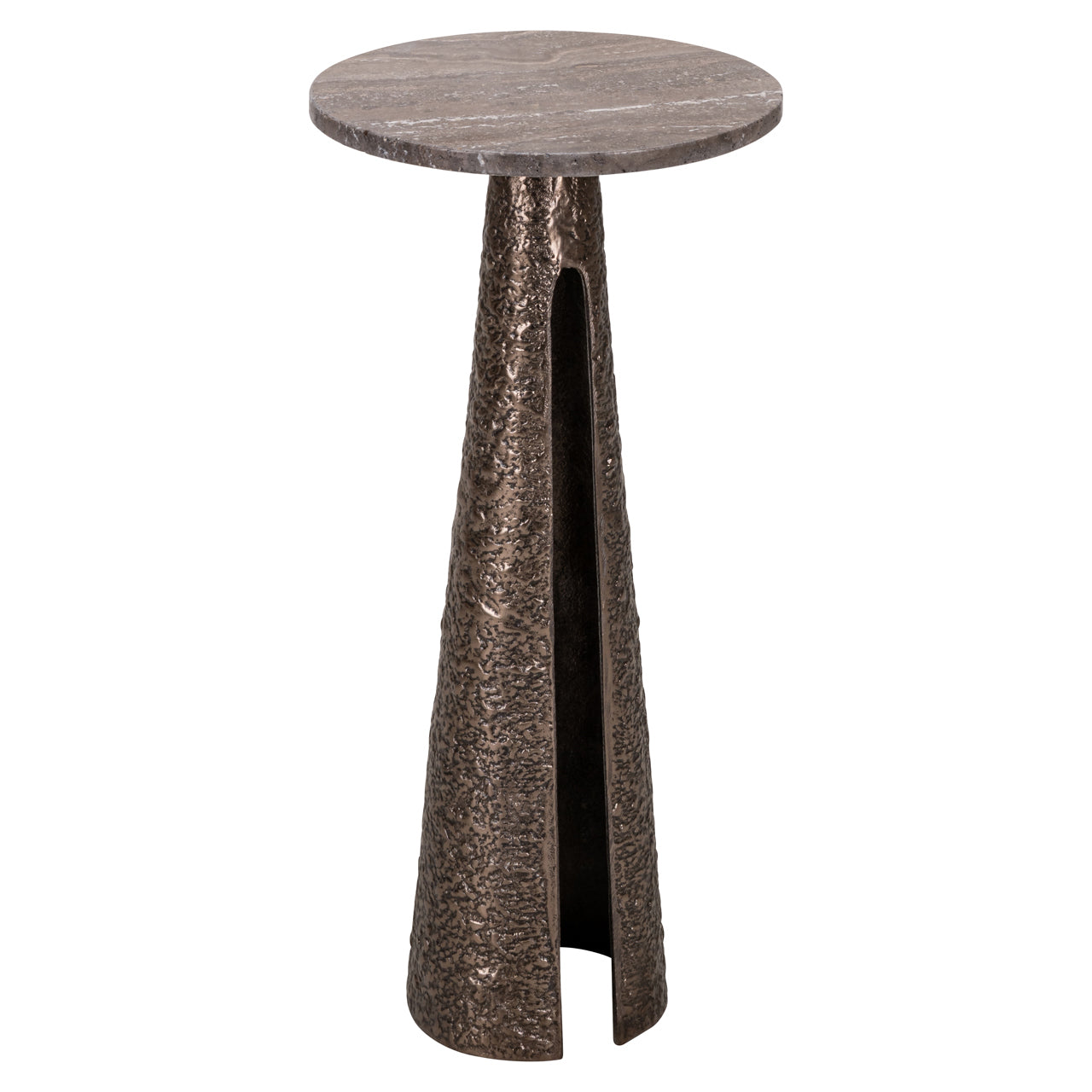 Eldora lerakóasztal – Bronz felület, 30 cm átmérő