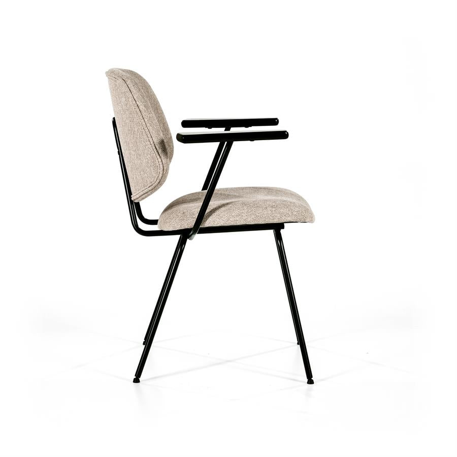 Chair Lynn with armrest - beige fletcher