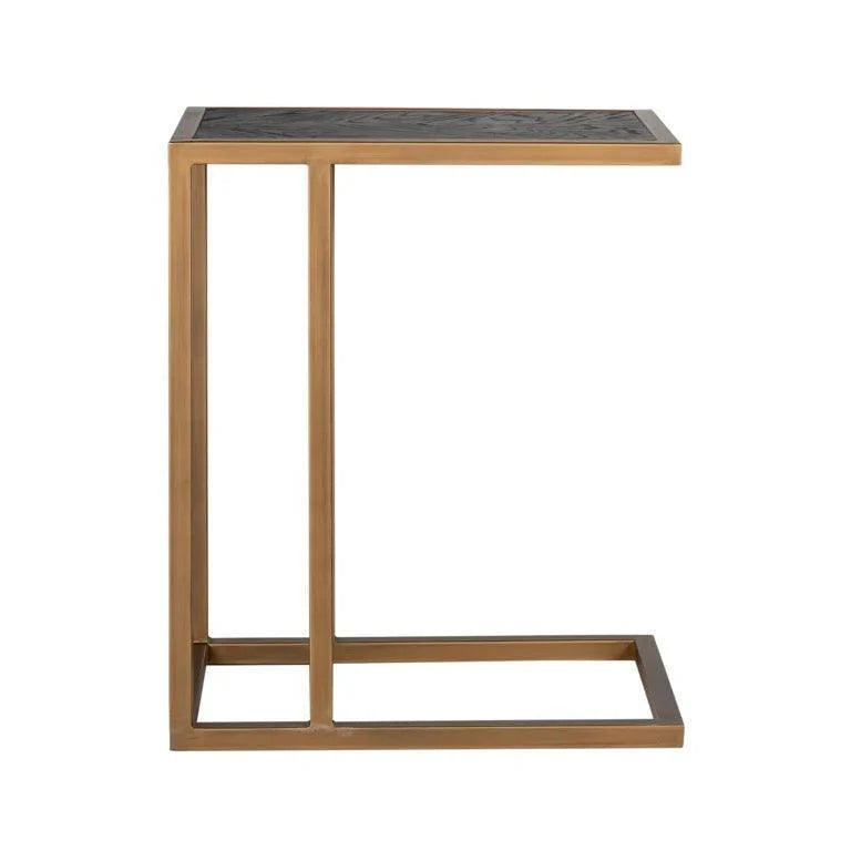 Blackbone fa lerakóasztal bronz lábbal - Dutch Home
