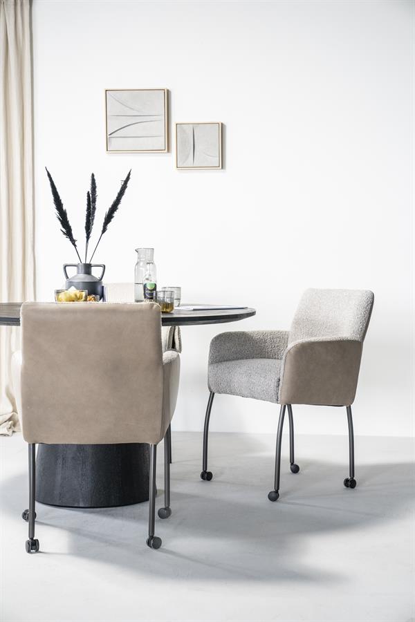 Dining table Aron round 130x76 - black