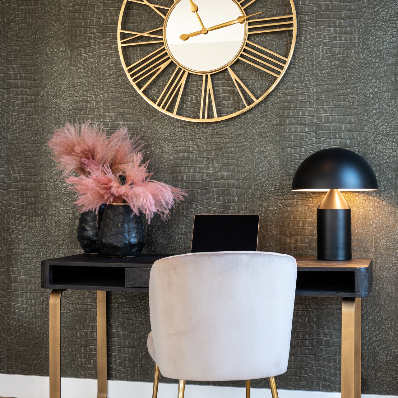 blackbone brass iroasztal fekete tolgy es sargarez elegancia