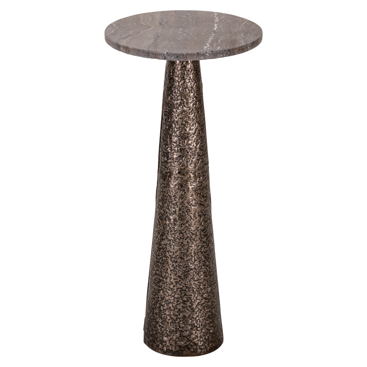 Eldora lerakóasztal – Bronz felület, 30 cm átmérő
