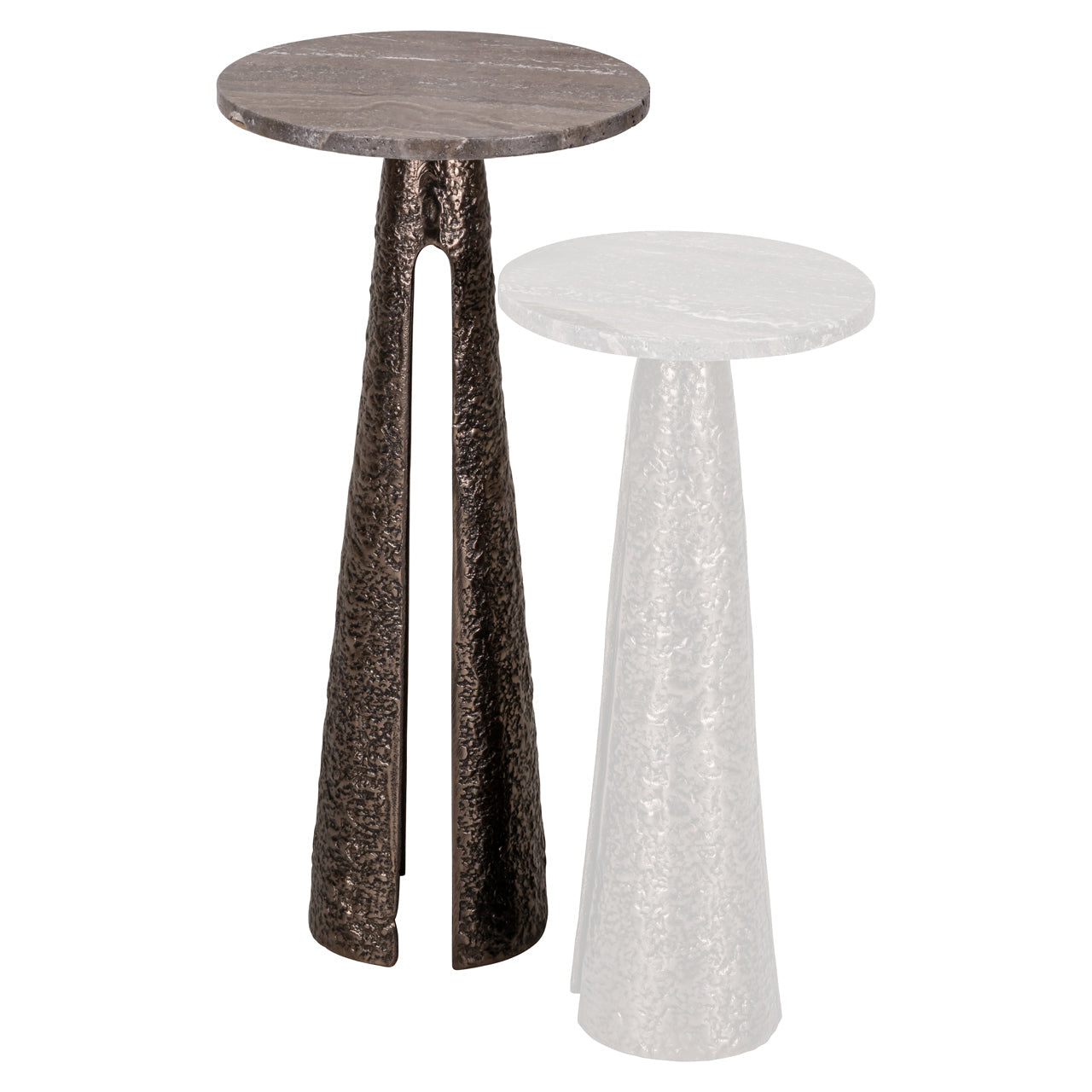 Eldora lerakóasztal – Bronz felület, 30 cm átmérő